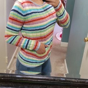 Multicolored striped long sleeve shirt